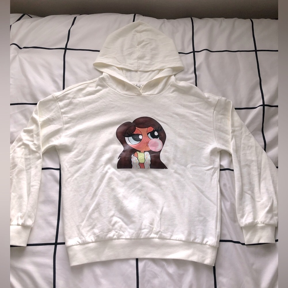 Graphic white hoodie